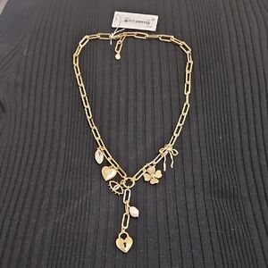 Ettika 18K Gold Plate Paper Clip Charm Necklace